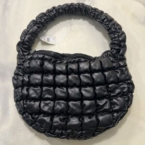 Tillys Black Puffy Quilted Shoulder Bag NWT Women's Purse